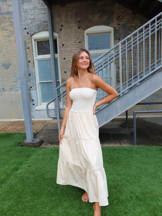 Indie Strapless Midi Dress