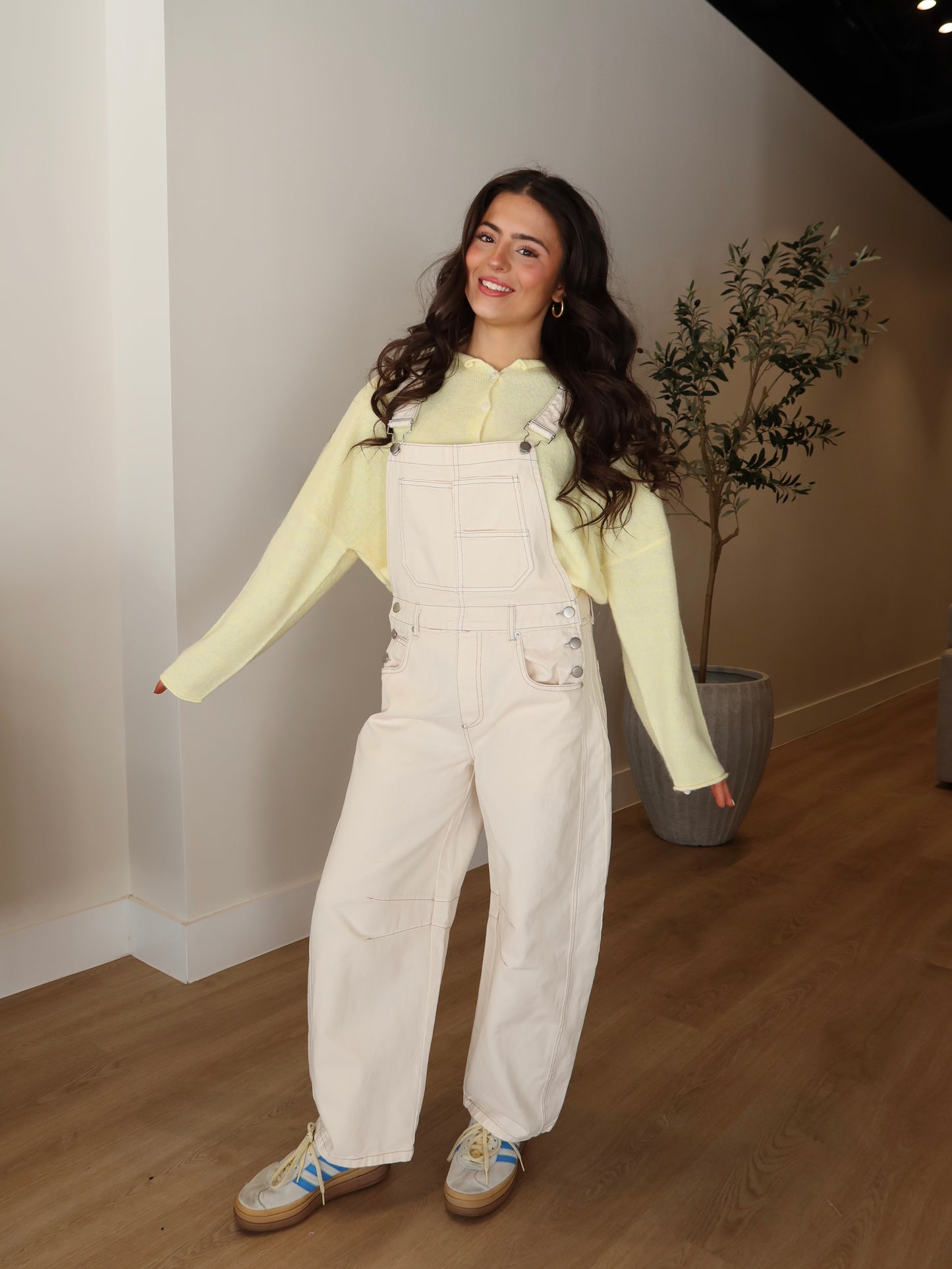 Ari Wide Leg Barrel Overalls