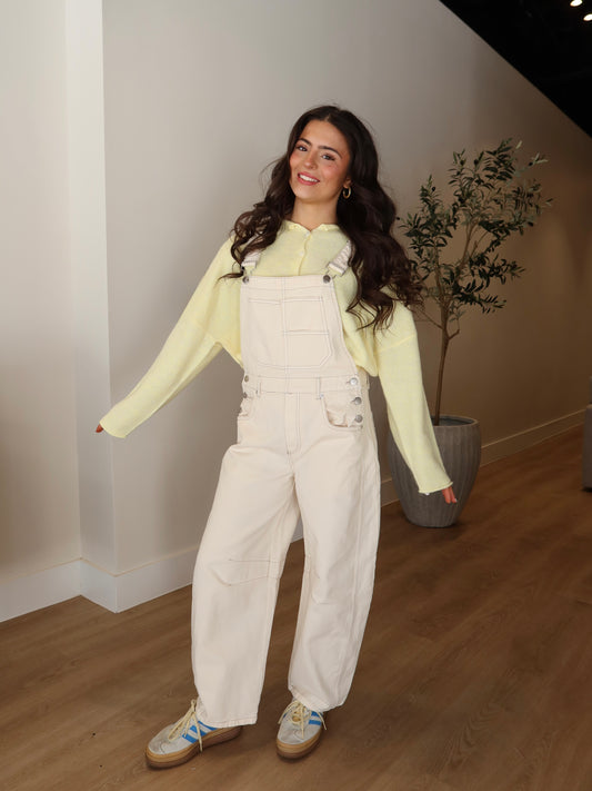 Ari Wide Leg Barrel Overalls