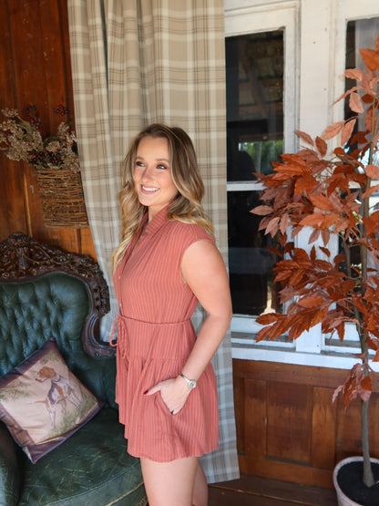 Rowe Striped Linen Romper