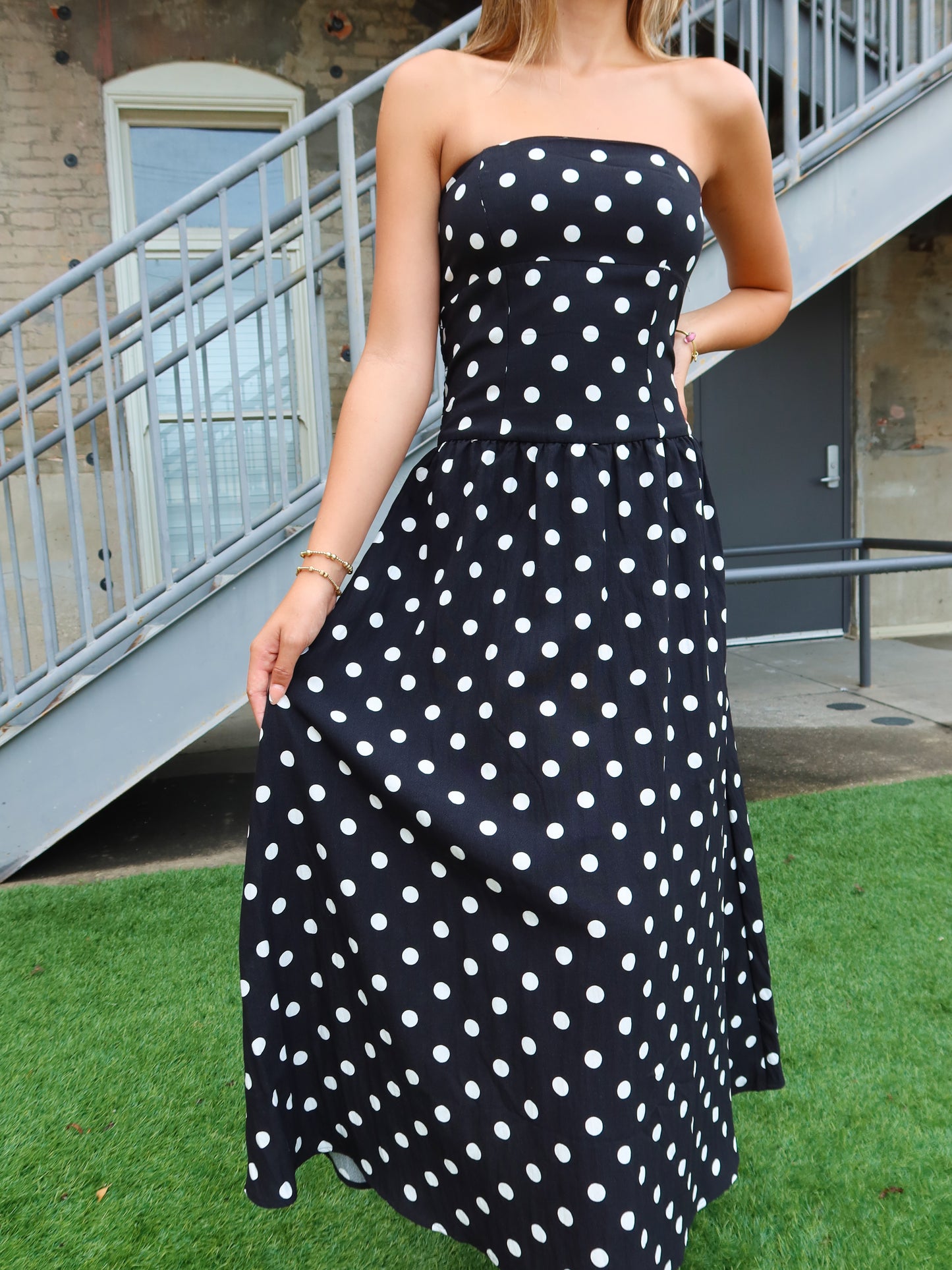 Zaria Polka Dot Midi Dress