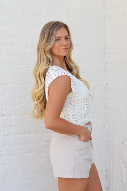 Juliana Crochet Top - Off White