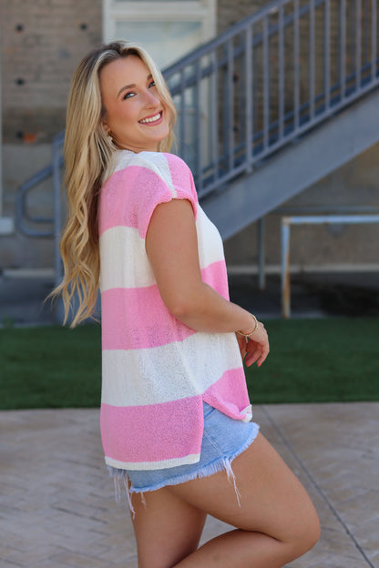 Emerald Coast Knit Top - Pink