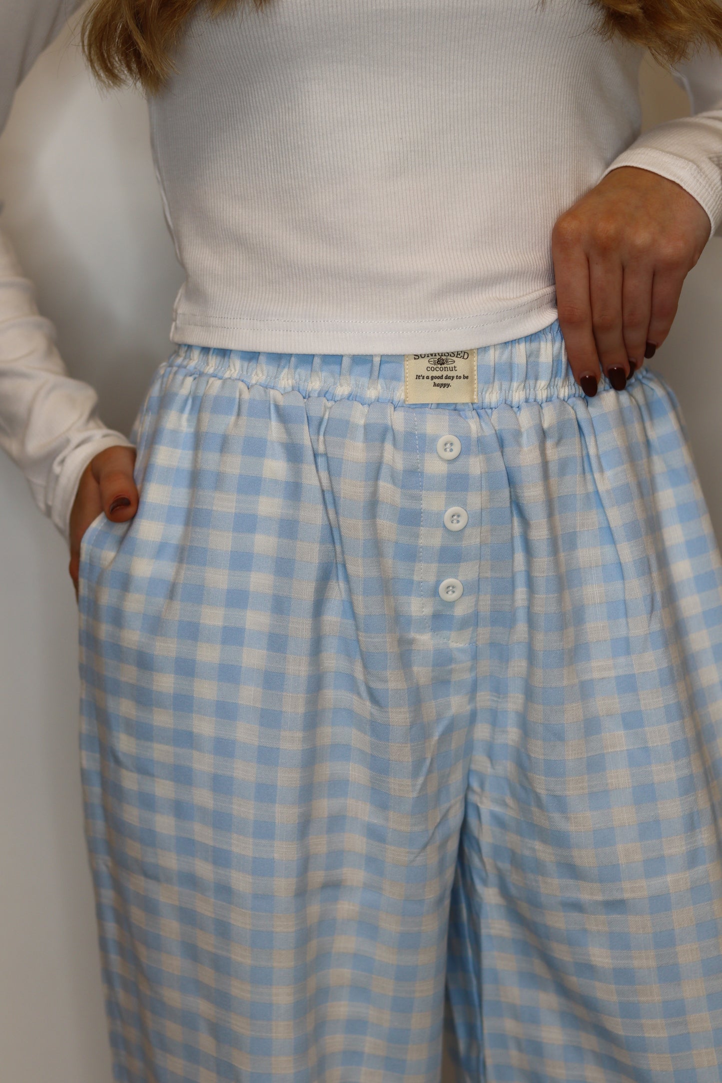 Winter Light Blue Pajama Pants