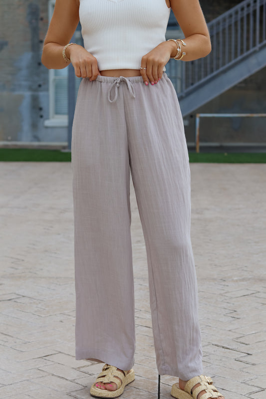 Sun & Sand Linen Pants - Khaki
