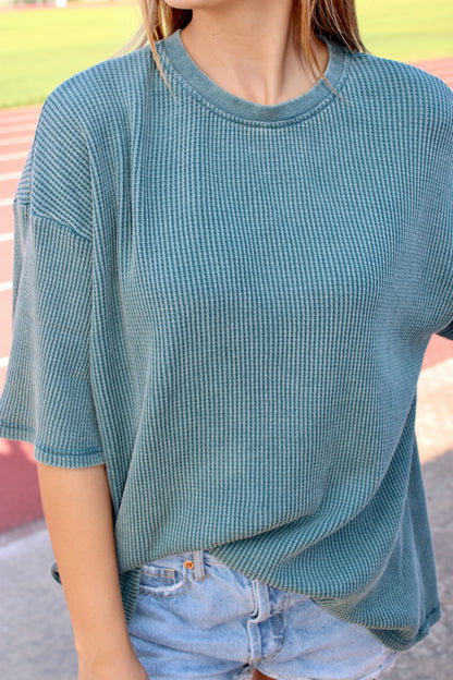 Florence Oversized Knit Top - Dark Teal