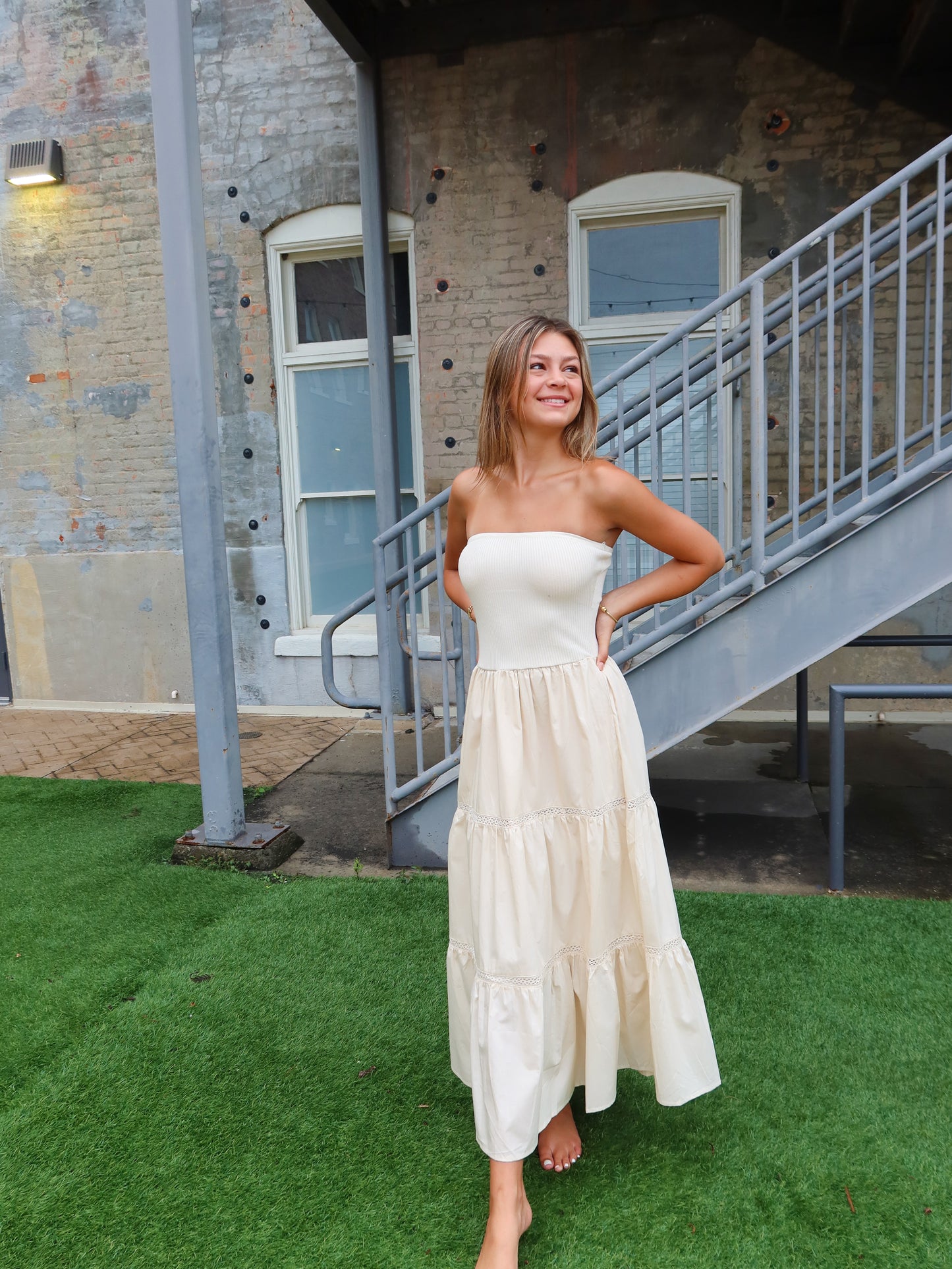 Indie Strapless Midi Dress