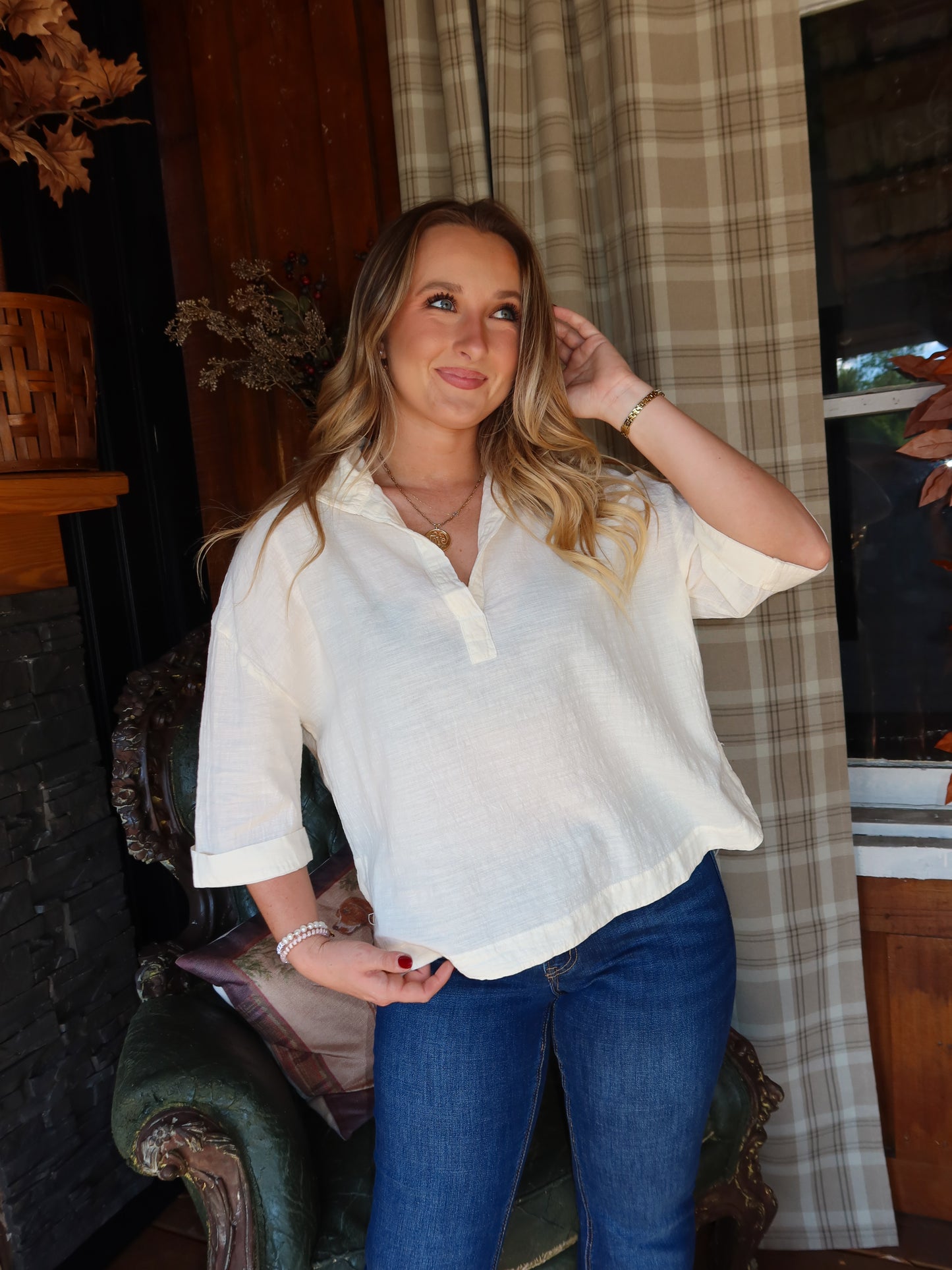 Lenny Oversized Collared Blouse