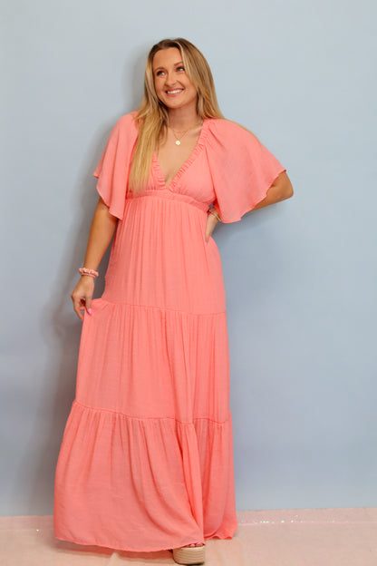 My Dearest Maxi Dress - Coral