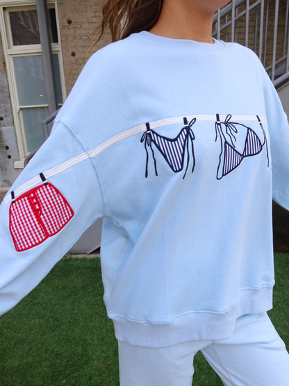 Just Beachy Crewneck - Light Blue