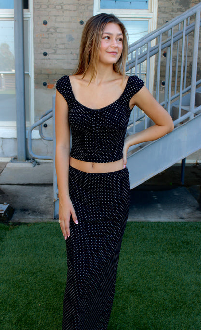 Fia Polka Dot Knit Top