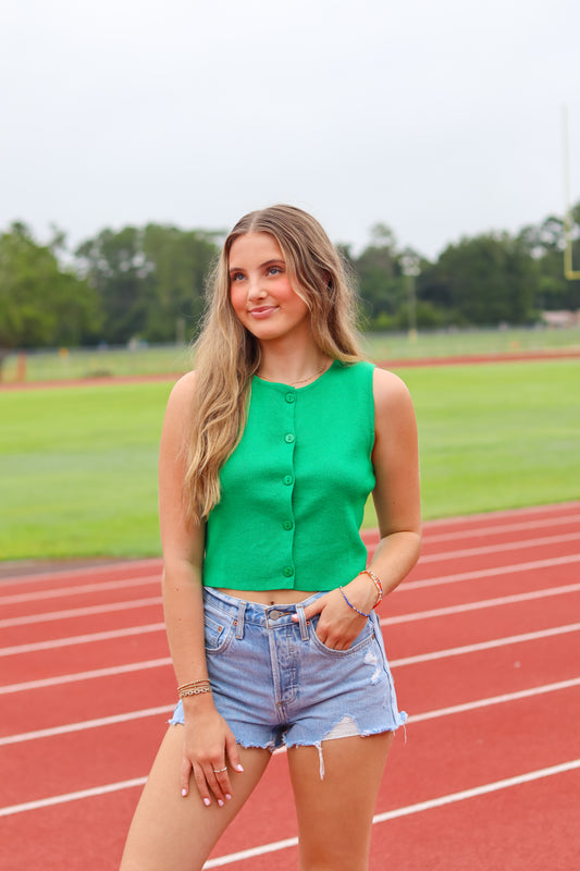 Mia Button Up - Green