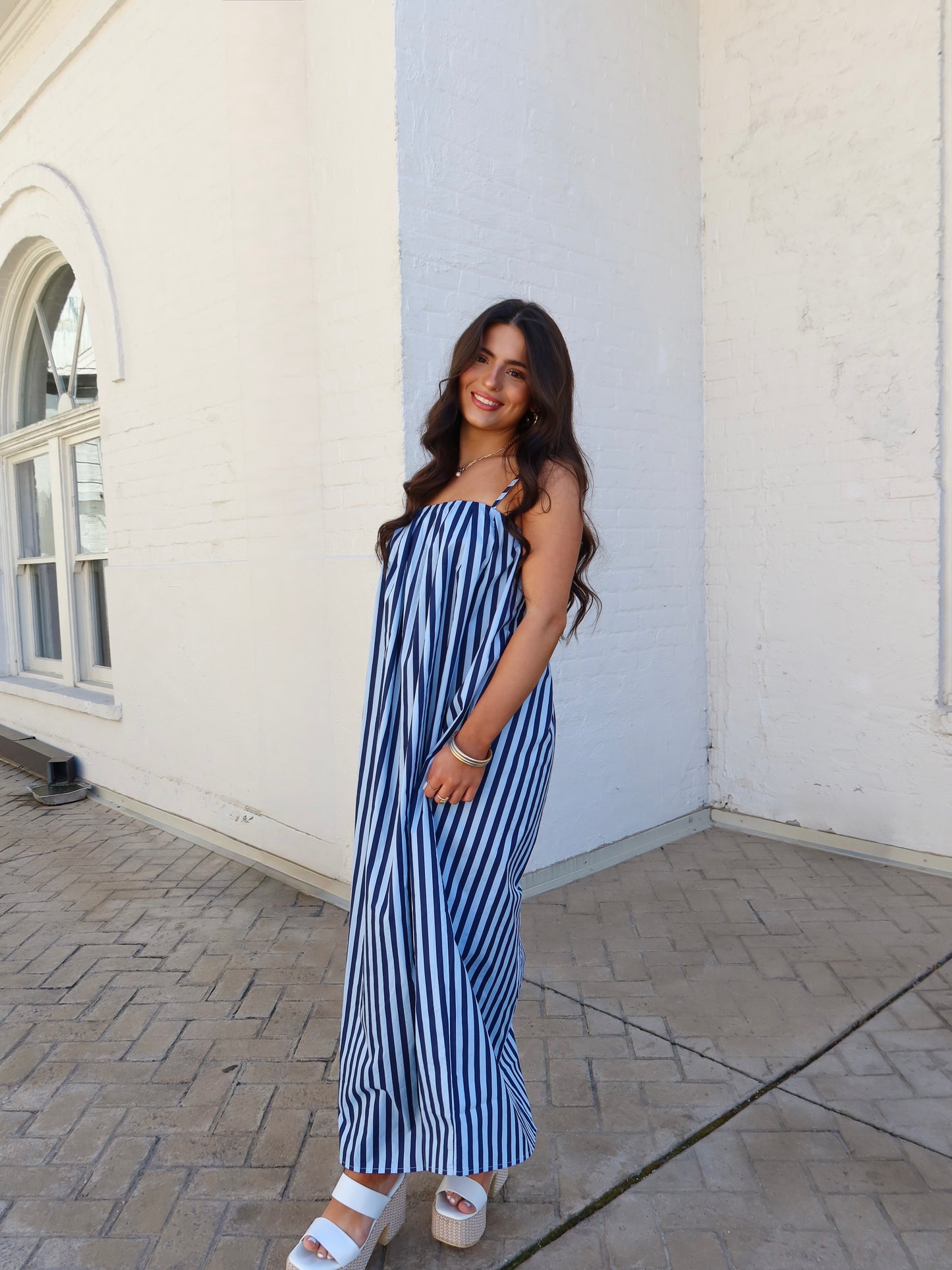 Eadie Striped Midi Dress