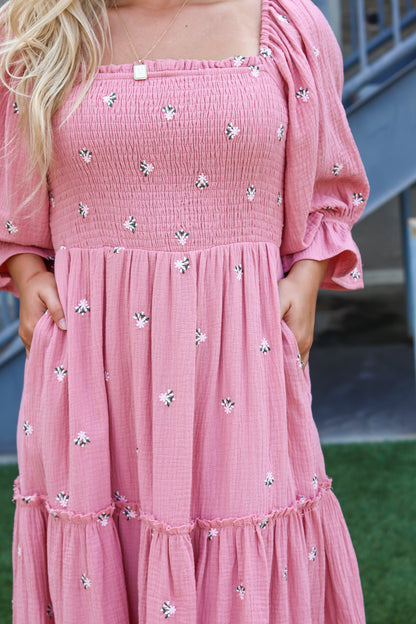 Ditsy Floral Puff Sleve Dress