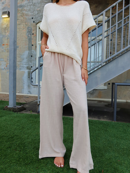 Iris Flowy Pants - Beige