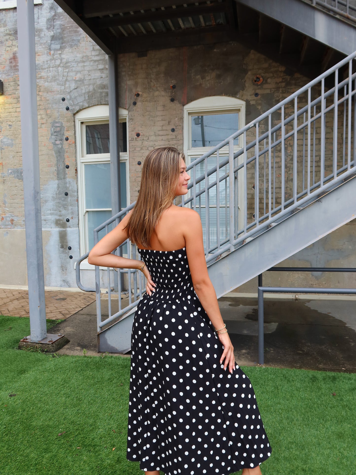 Zaria Polka Dot Midi Dress