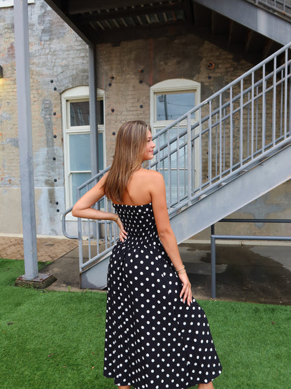 Zaria Polka Dot Midi Dress