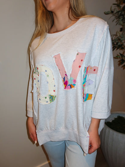 LOVE Patchwork Top