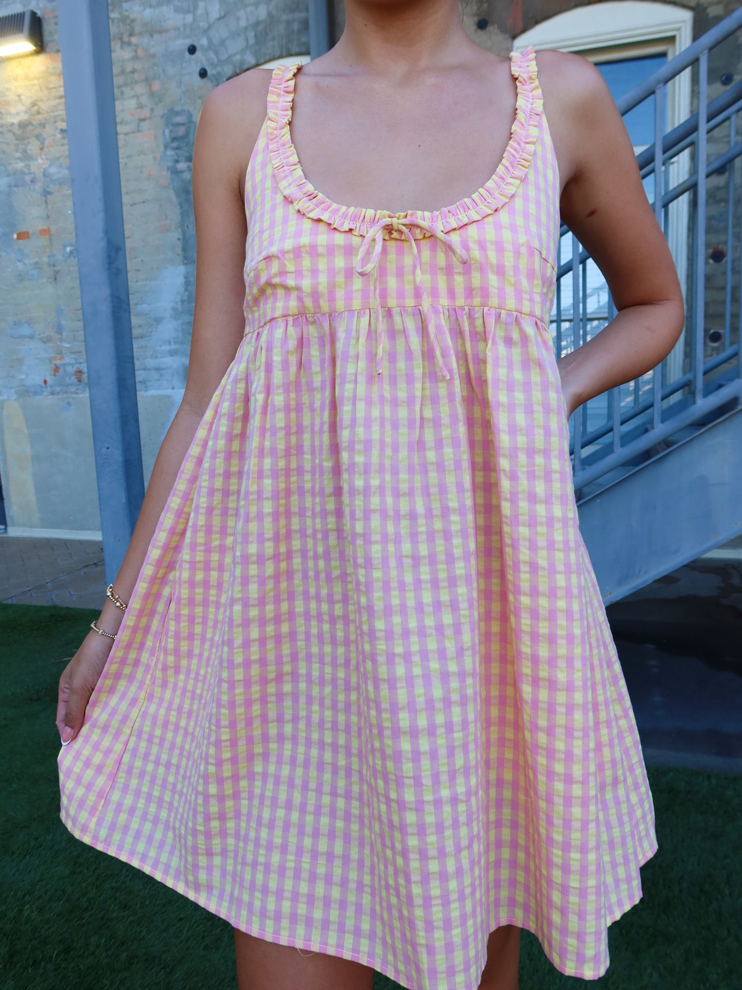 Hallie Checkered Mini Dress