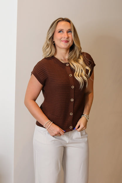 Coffee Break Short Sleeve Cardi
