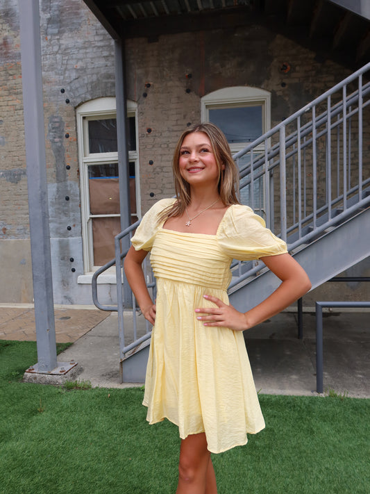 Maya Mini Dress - Light Yellow