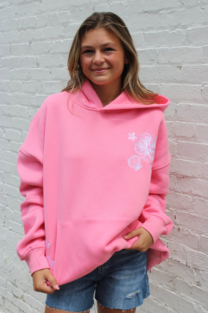 Hibiscus Pink Tropical Hoodie