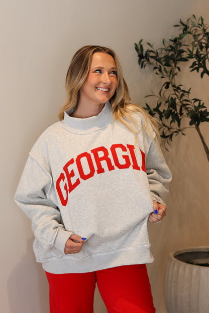 Georgia Mock Neck Sweatshirt (Reversible)
