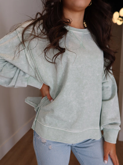 Daisy Long Sleeve - Dusty Mint