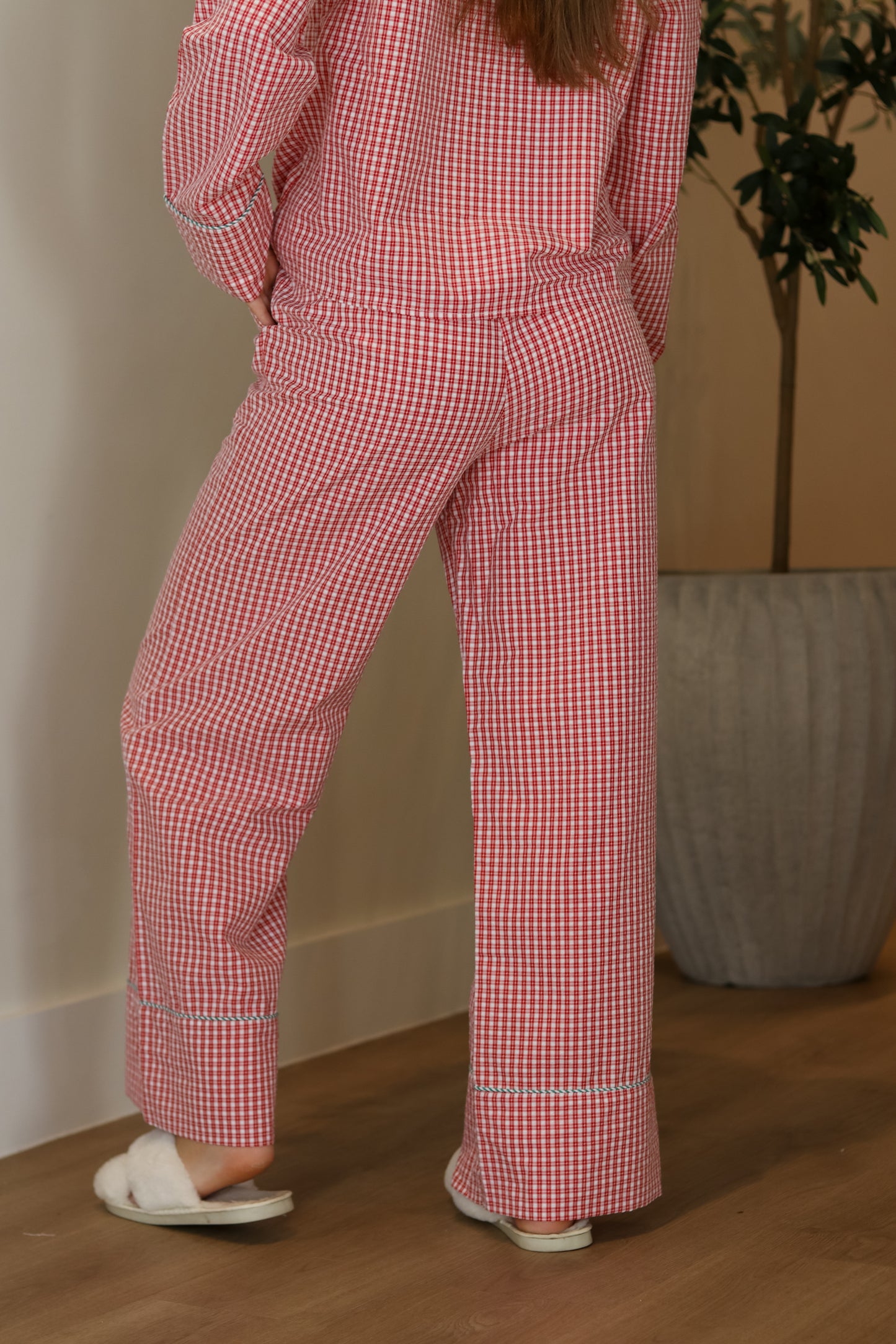 Gingham Checker Christmas PJs