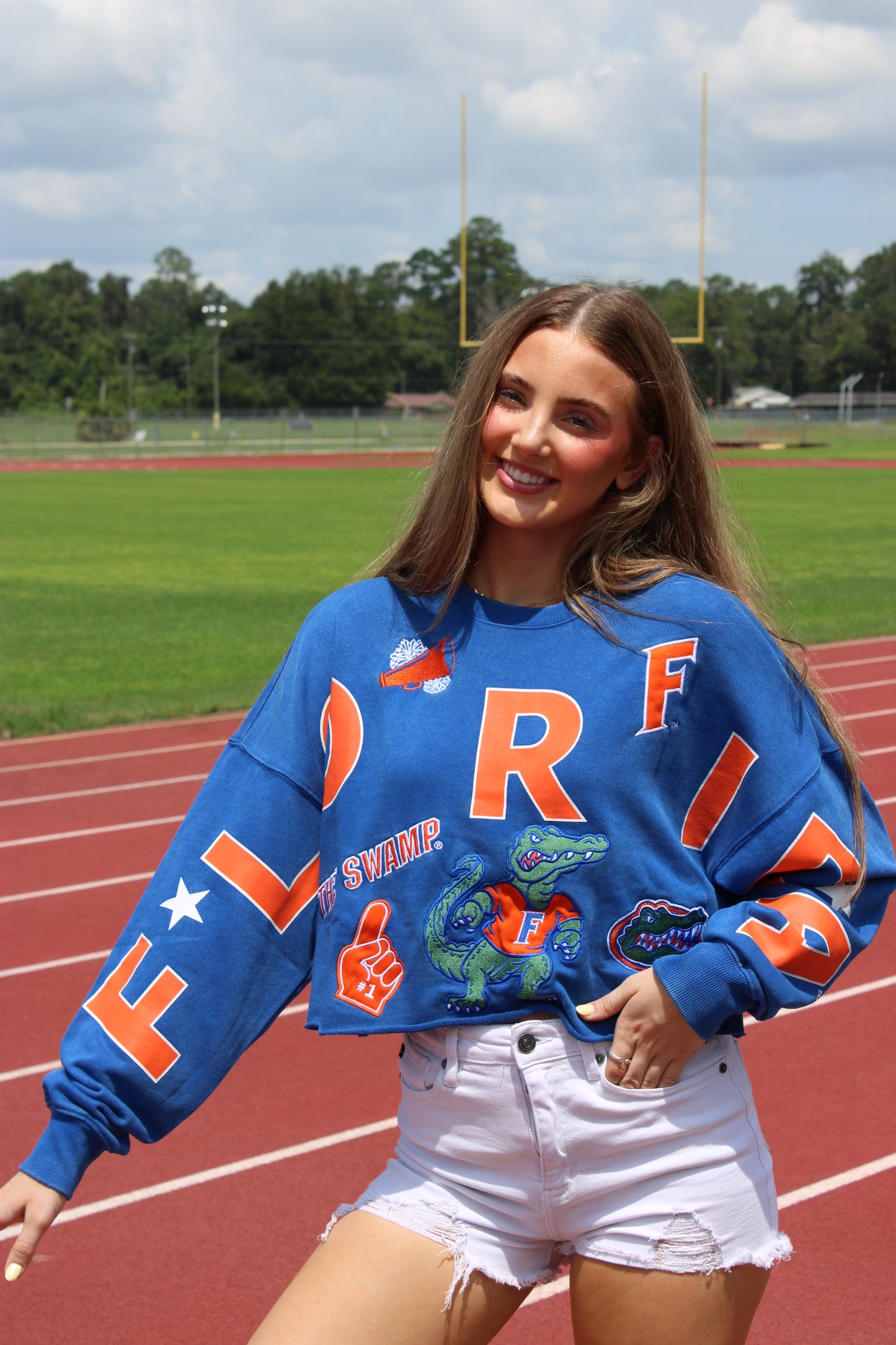 Florida Girl Patched Sweater