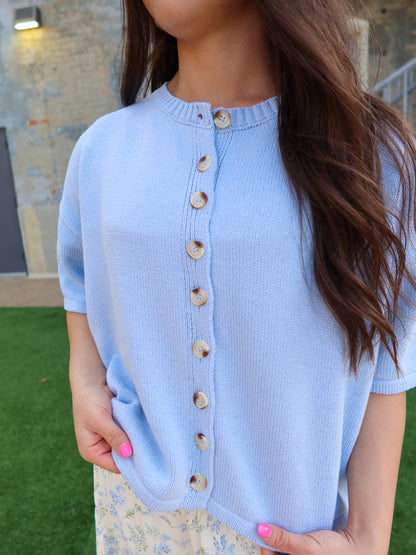 Briar Sweater Top - Baby Blue