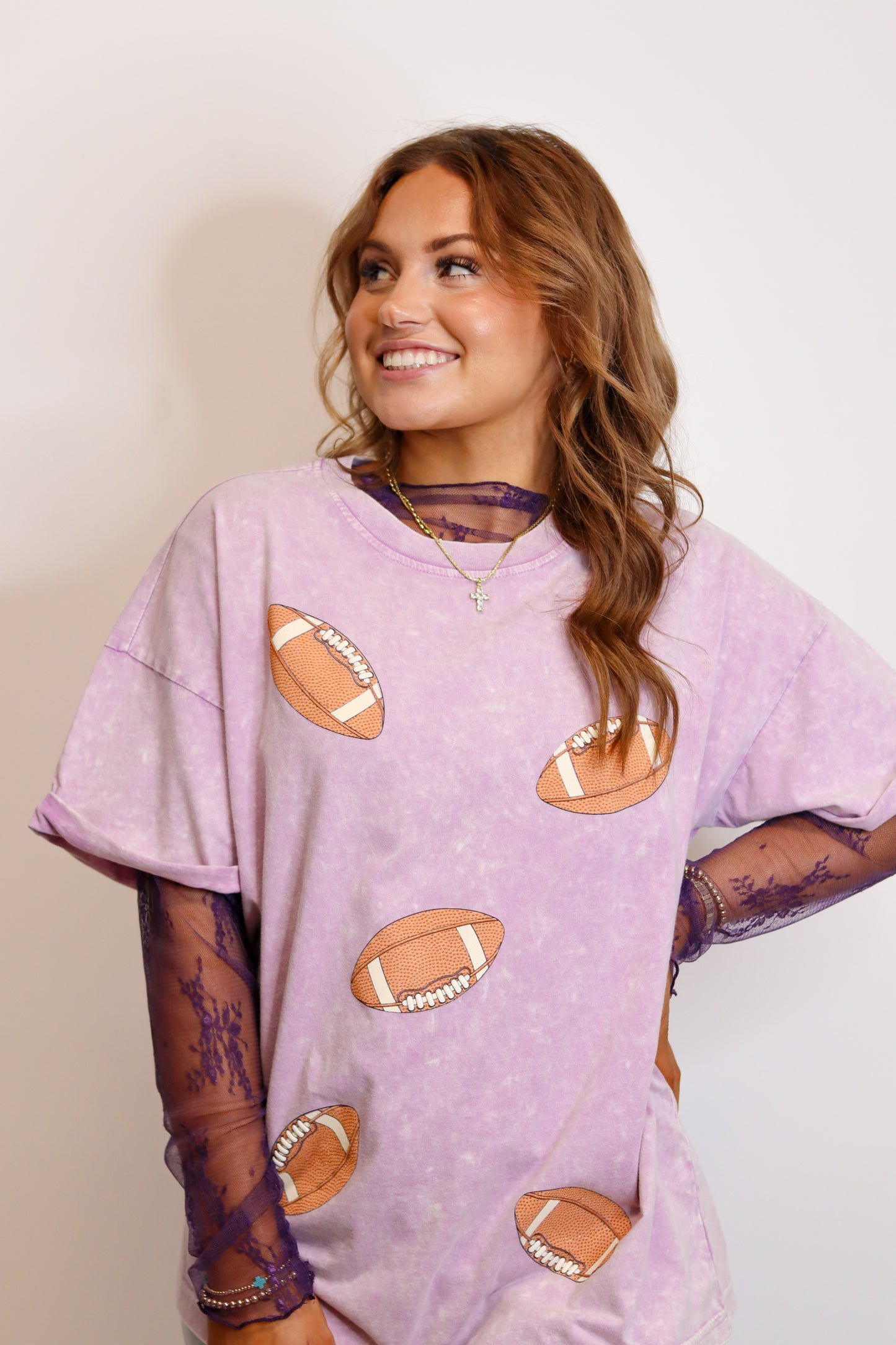 Puff Football Tee - Lavender