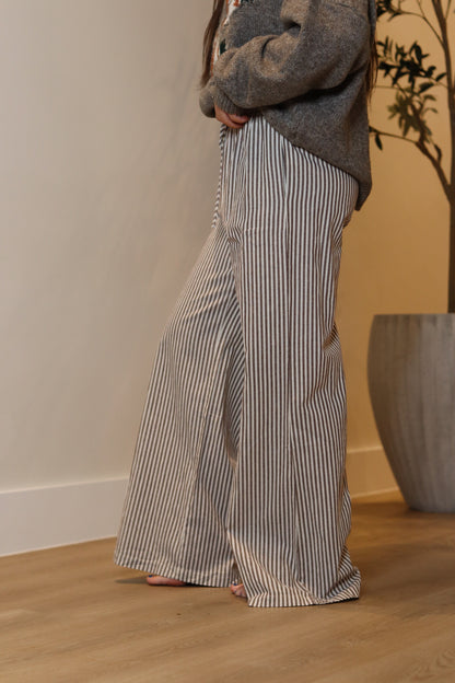 Kenna Striped Pants - Brown