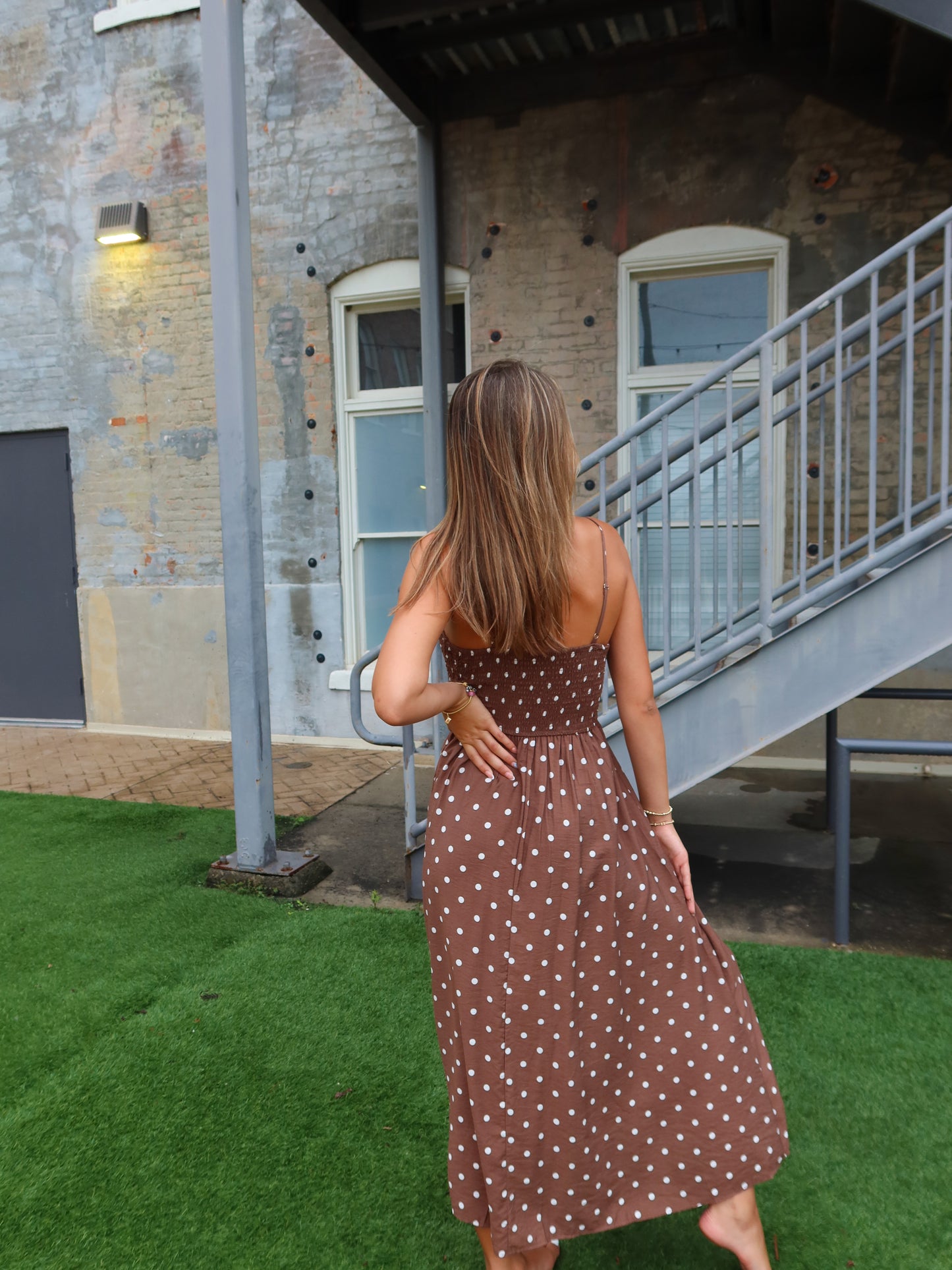 Lenora Polka Dot Midi Dress