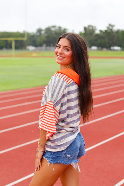 Griffin Striped Polo Top