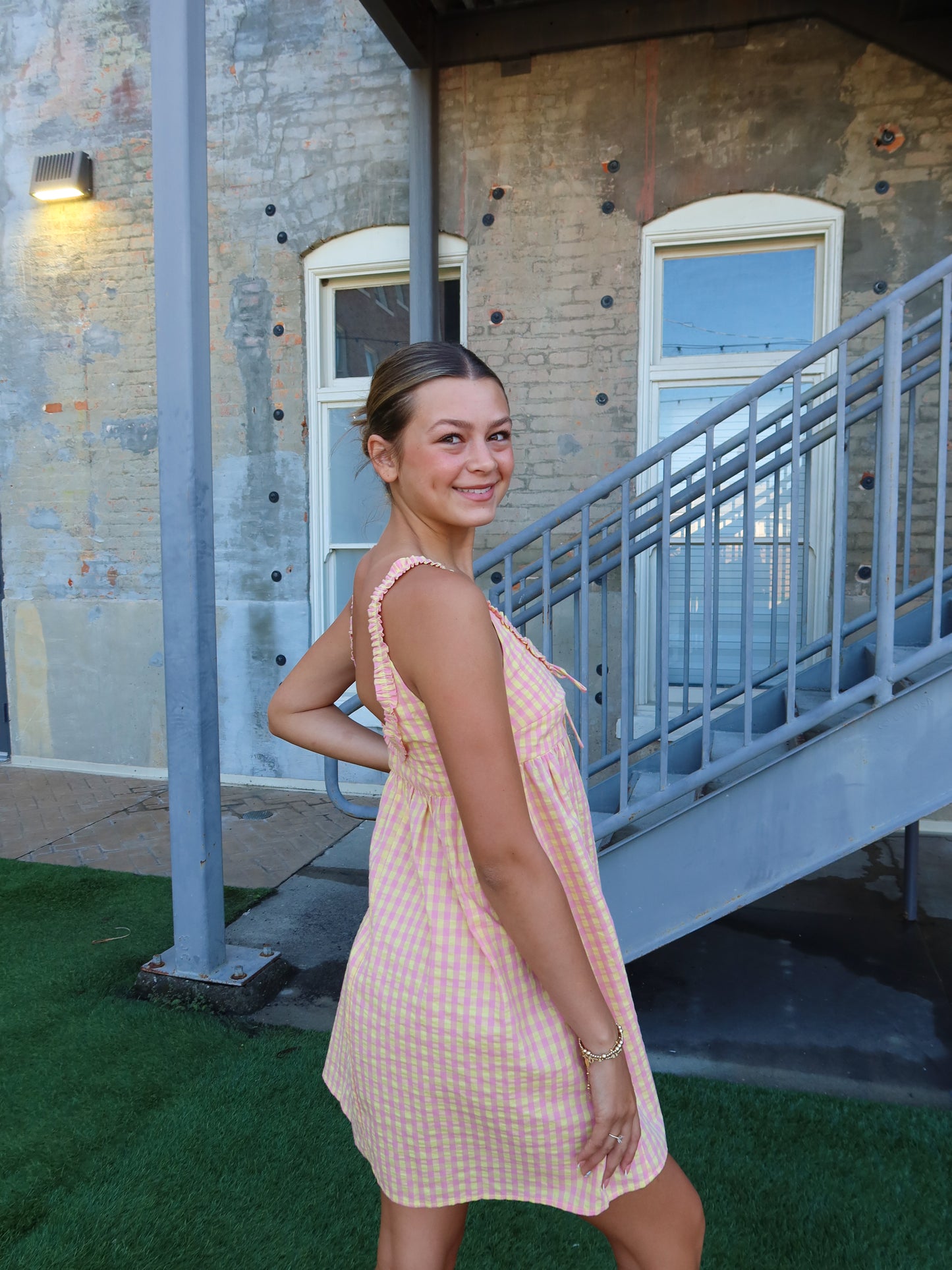 Hallie Checkered Mini Dress