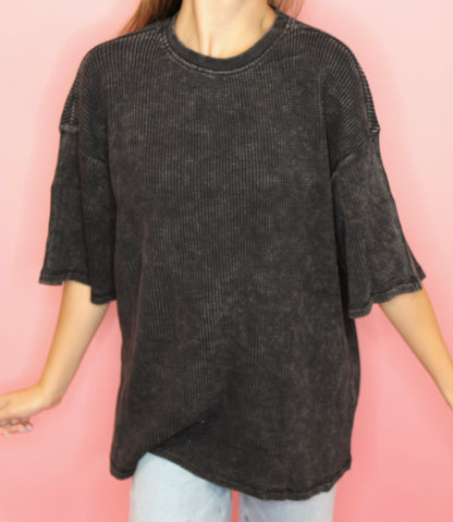 Florence Oversized Knit Top - Black