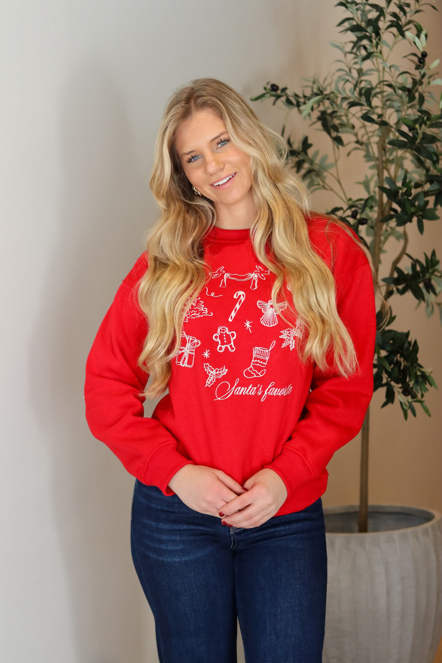 Christmas Spirit Embroidered Crewneck