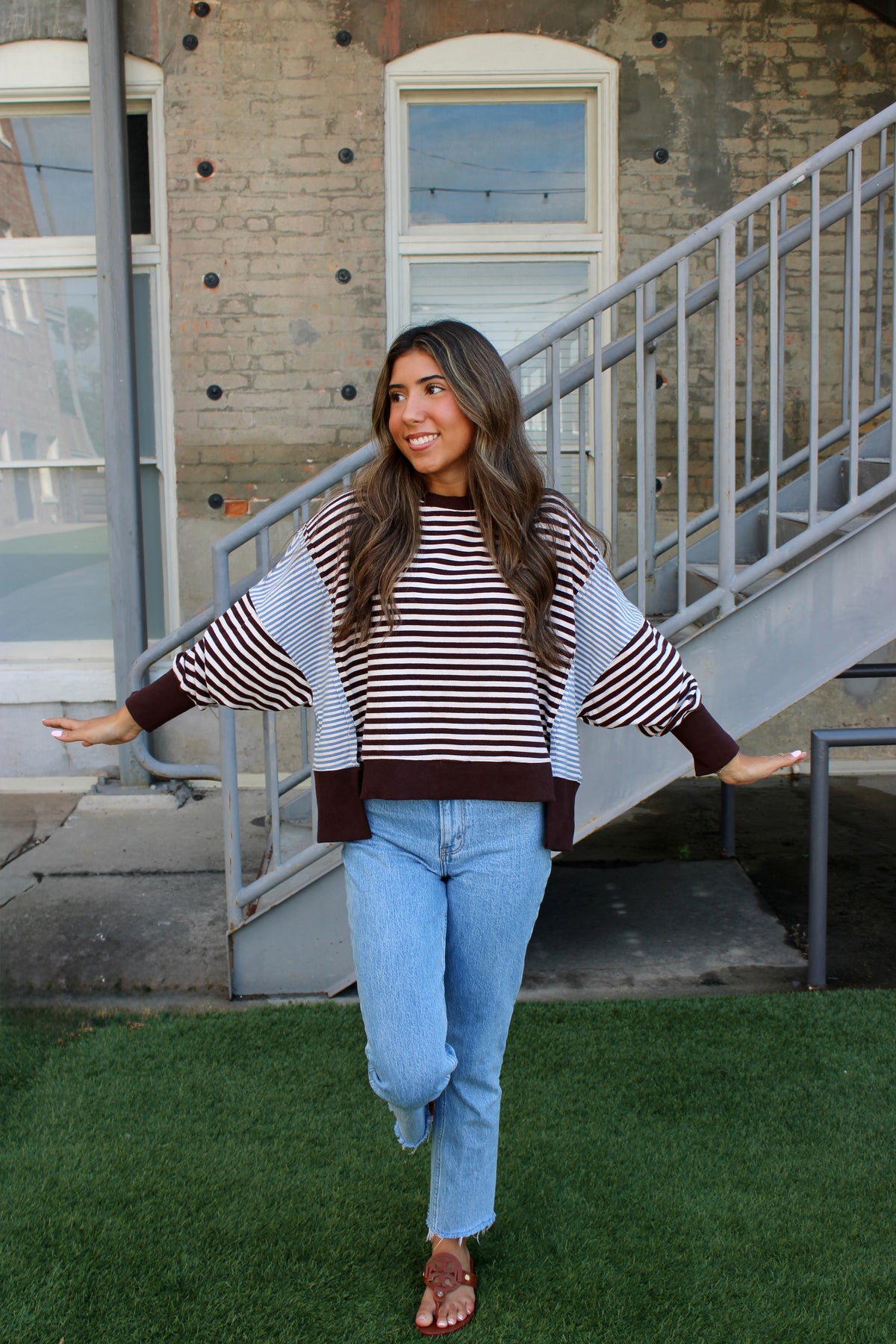 Iris Striped Sweatshirt