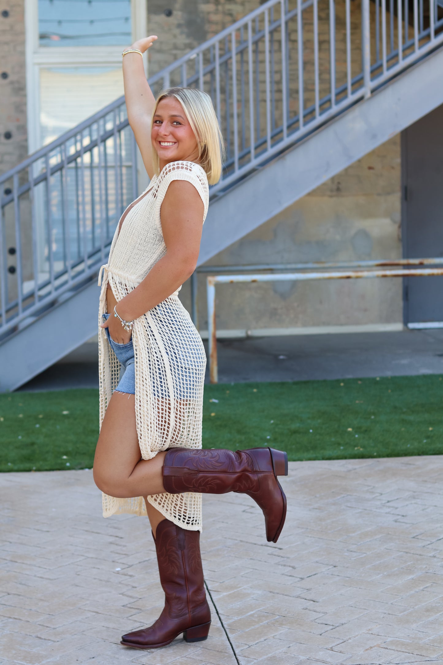 Riviera Knit Tie Coverup - Natural