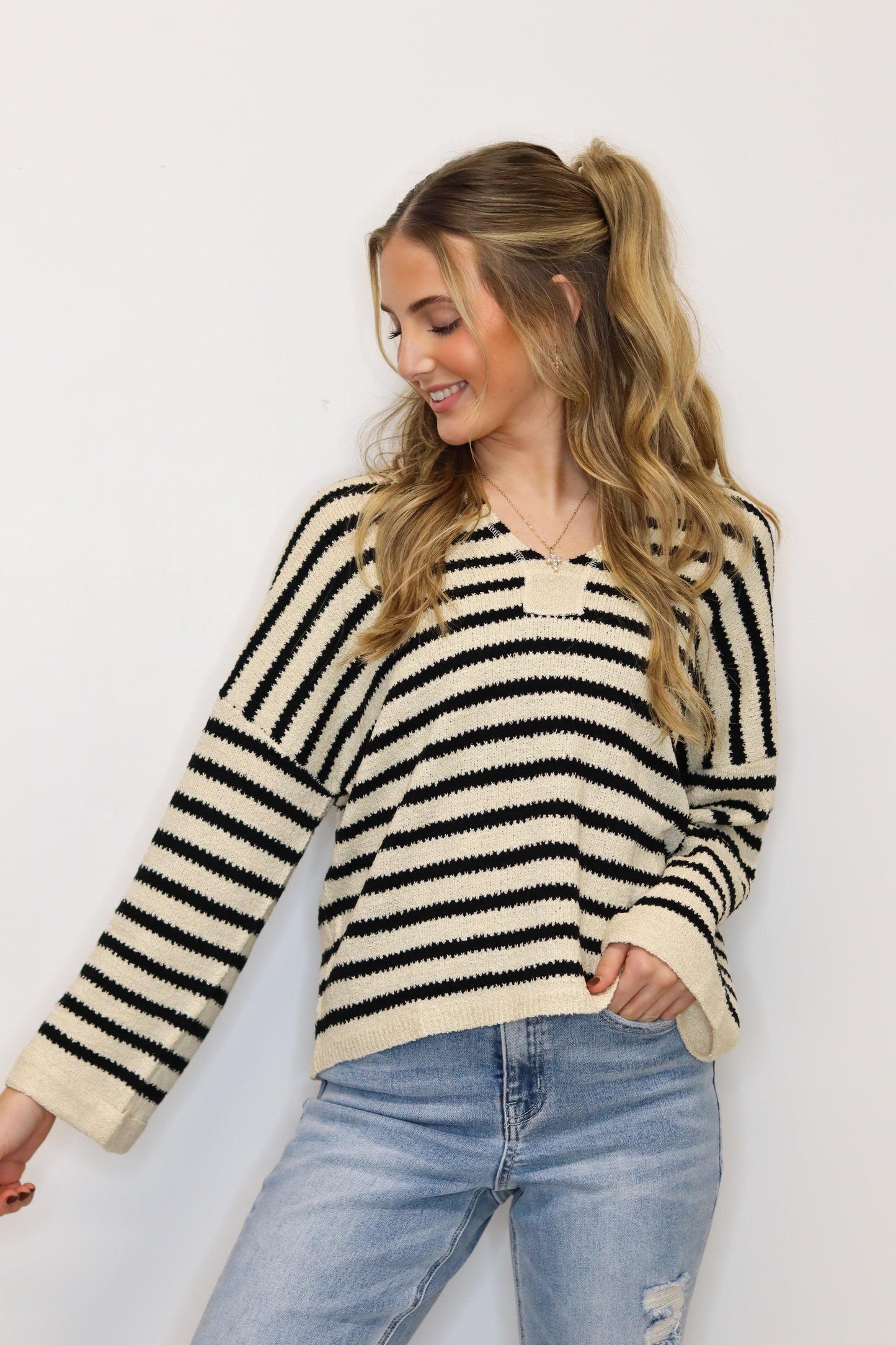 Stripe Up Knit Sweater