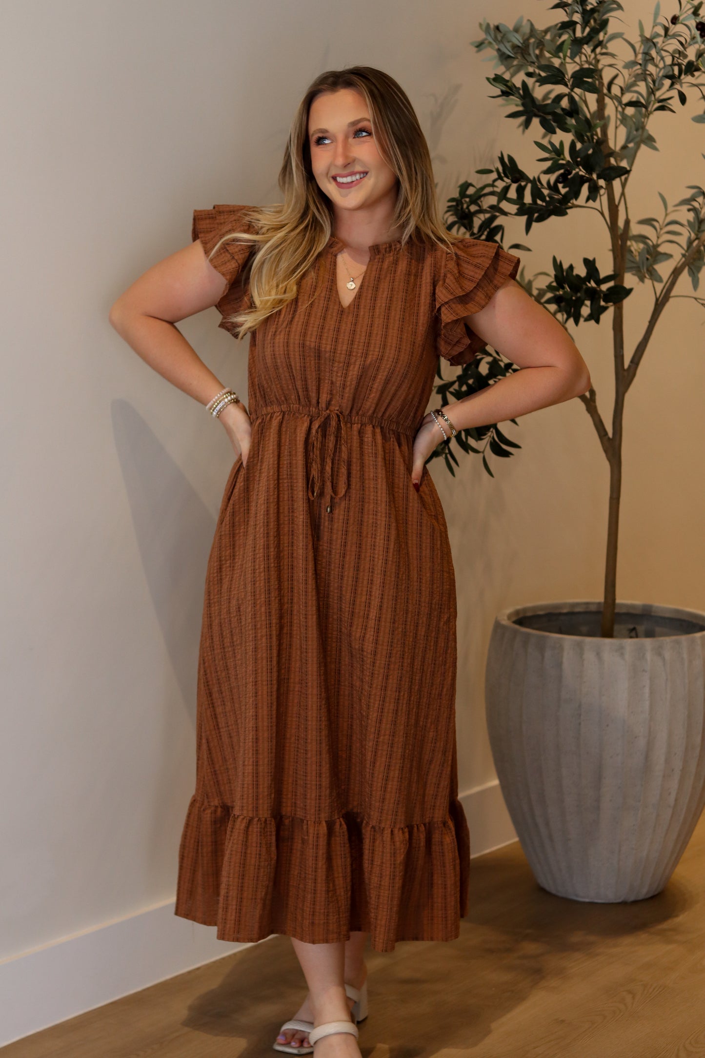 Falling Leaves Midi Dress