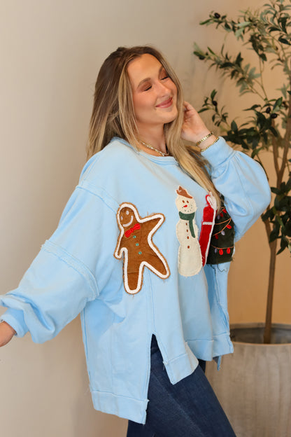 Corduroy Christmas Patch Top