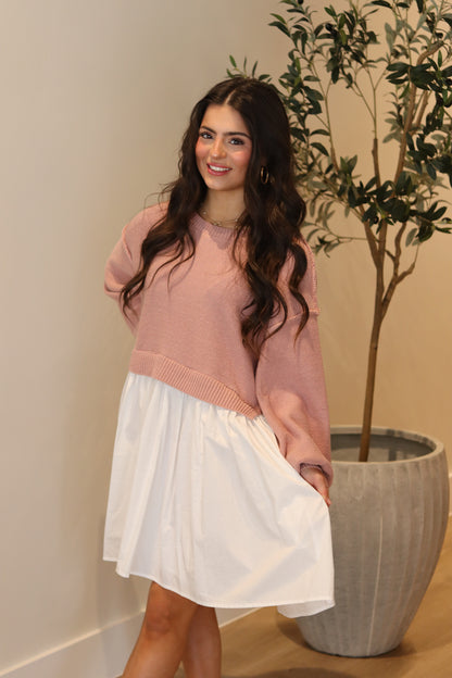 Isabel Poplin Sweater Dress