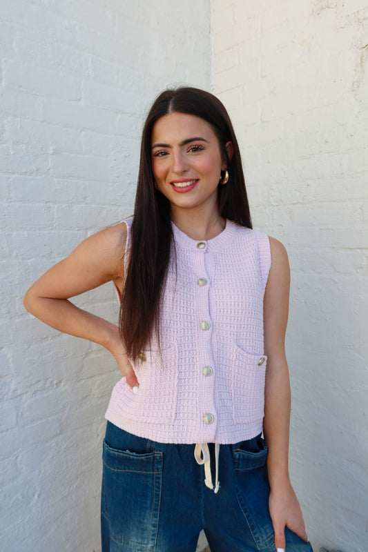 Josie Knit Tank - Soft Pink