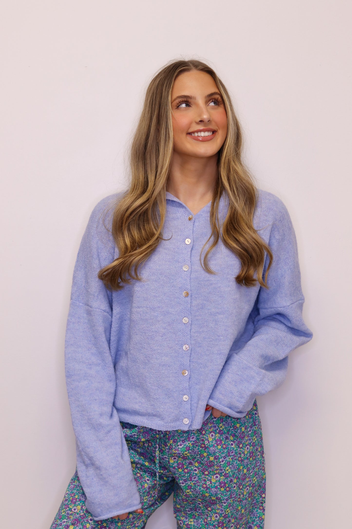 Stay Easy Cardigan - Sky Blue