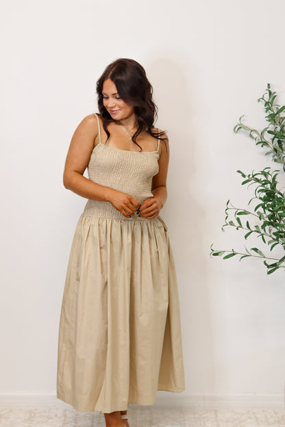 Old Tale Drop-Waist Midi Dress