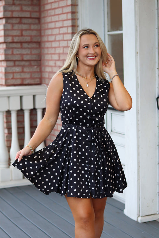 Poised Polka Dot Mini Dress