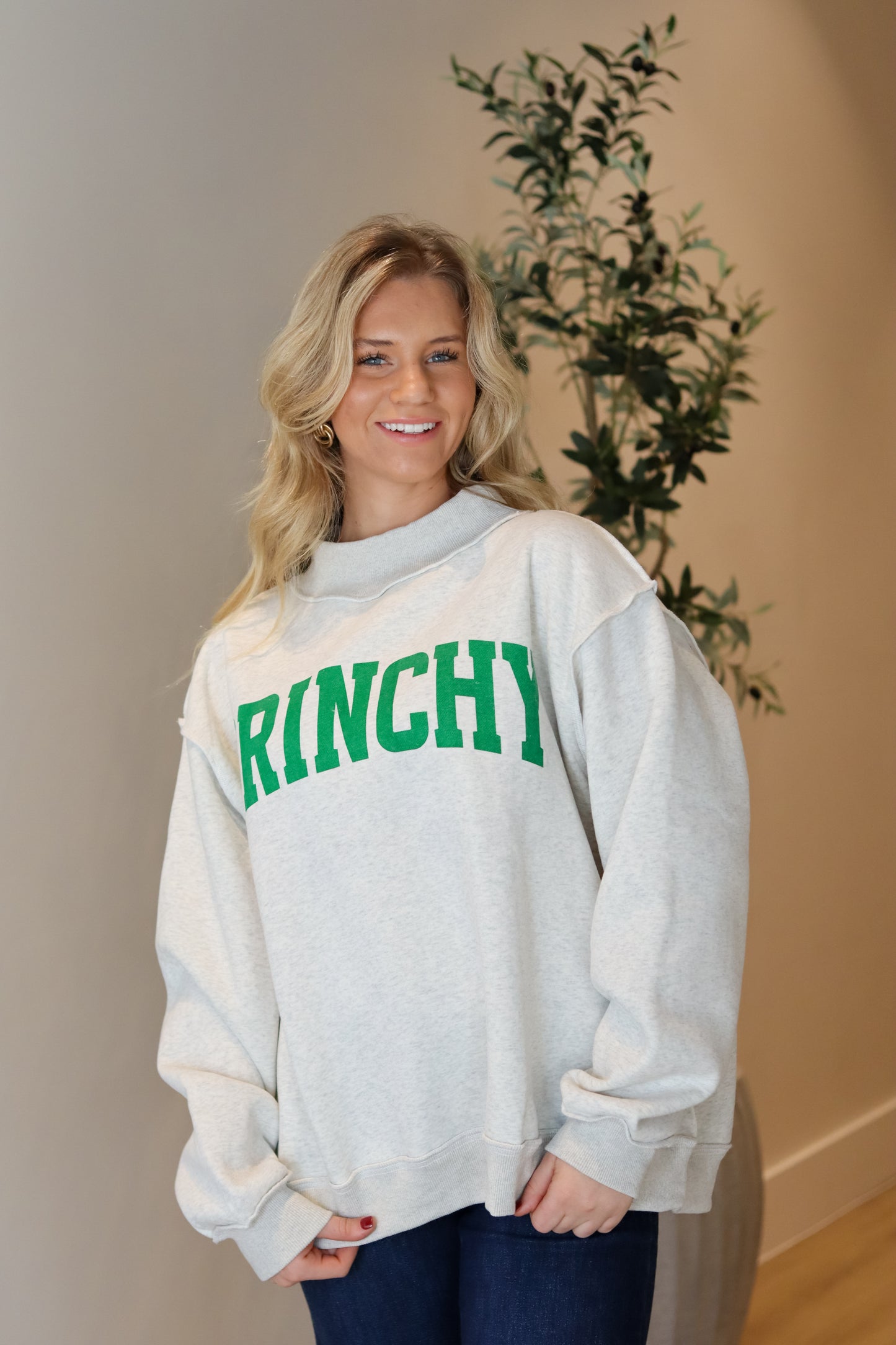 'GRINCHY & MERRY'  Reversible Mockneck