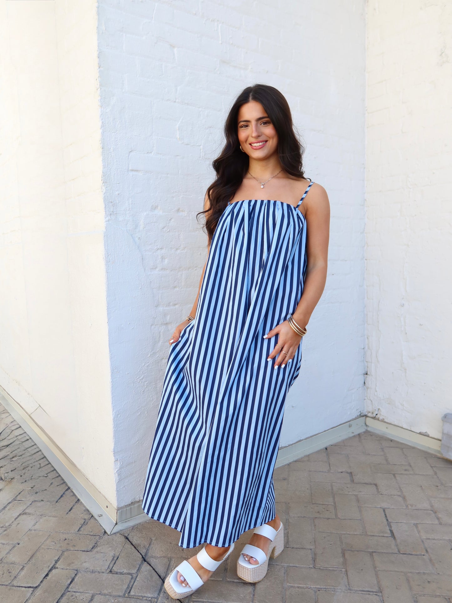 Eadie Striped Midi Dress